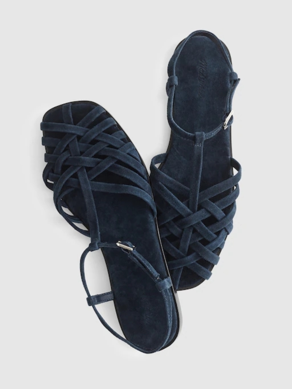 New! Madewell The Milano Woven Leather Suede Fisherman Sandal in Juniper Berry 8